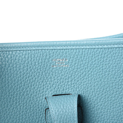 Hermes Taurillon Clemence Amazone Evelyne III GM Bleu Saint Cyr Orange Poppy 8 of 10