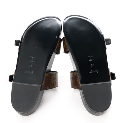 Louis Vuitton Monogram Bom Dia Mule Sandals 39 Black 5 of 8