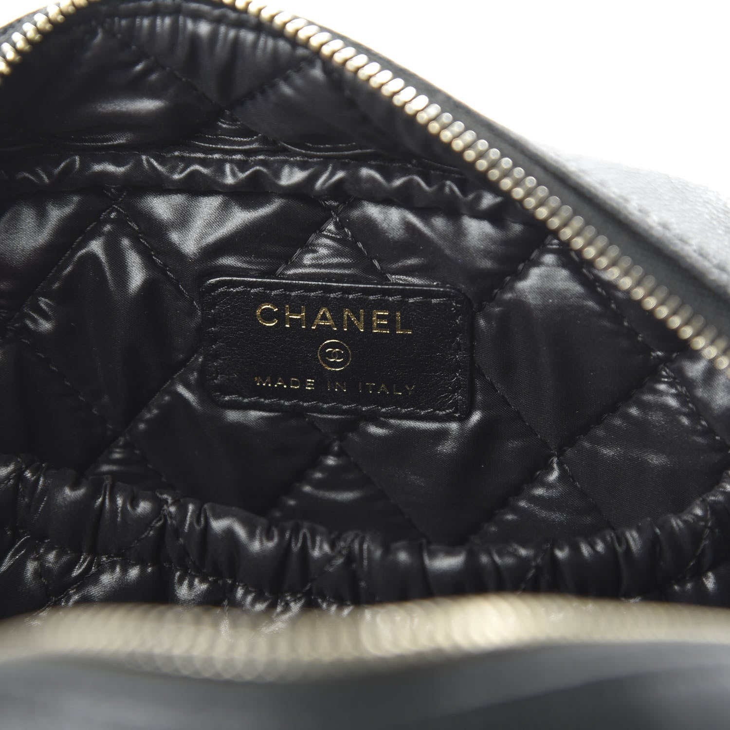 Chanel Caviar Quilted Curvy Pouch Cosmetic Case Black 8 of 10