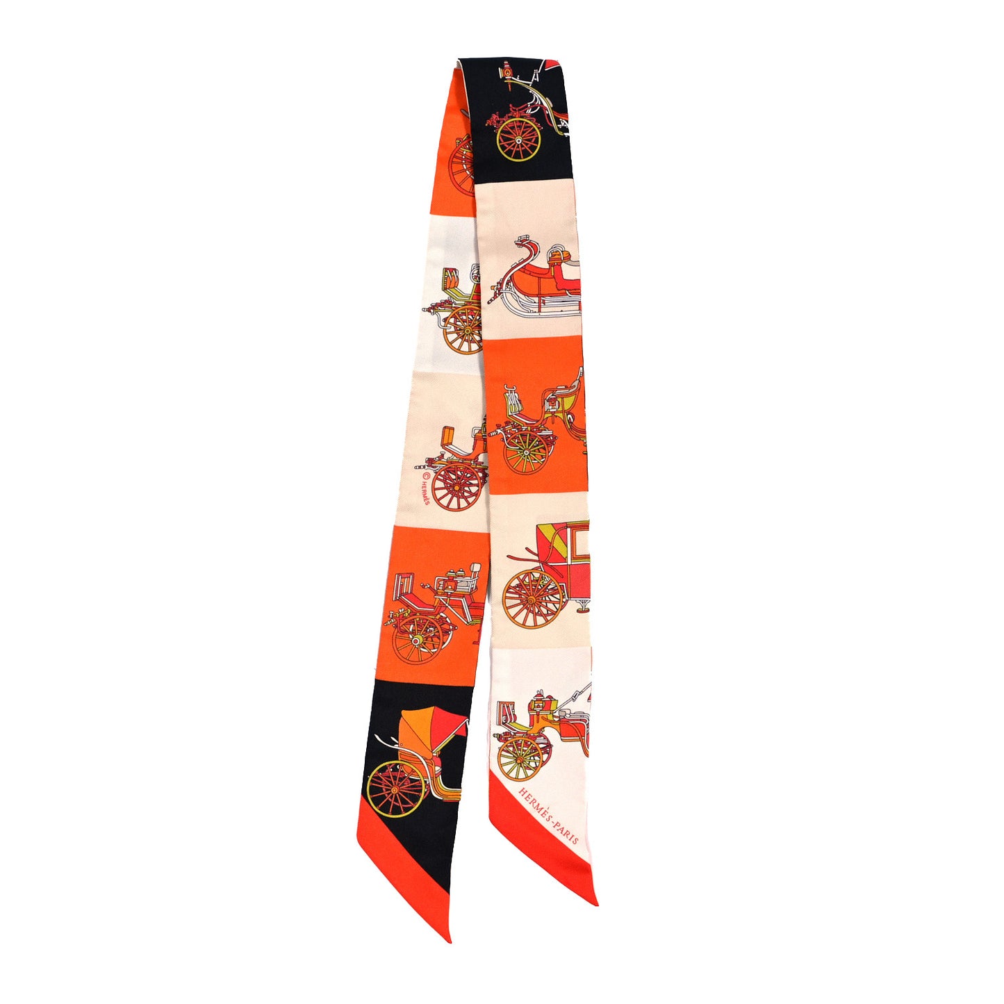 Silk Les Voitures Exquises Twilly Orange Beige Kaki