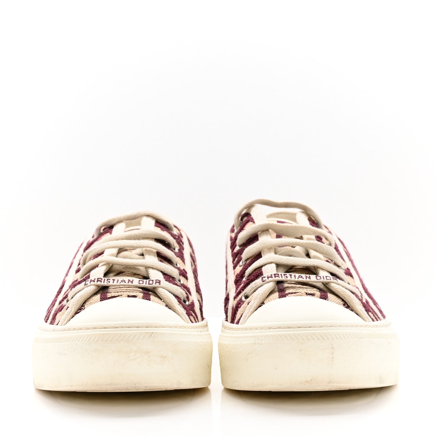 Canvas Oblique Walk'N'Dior Low Top Sneakers 38.5 Deep Amaranth