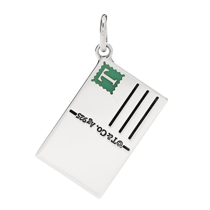 Tiffany Sterling Silver Enamel Milan Postcard Charm Blue 3 of 5