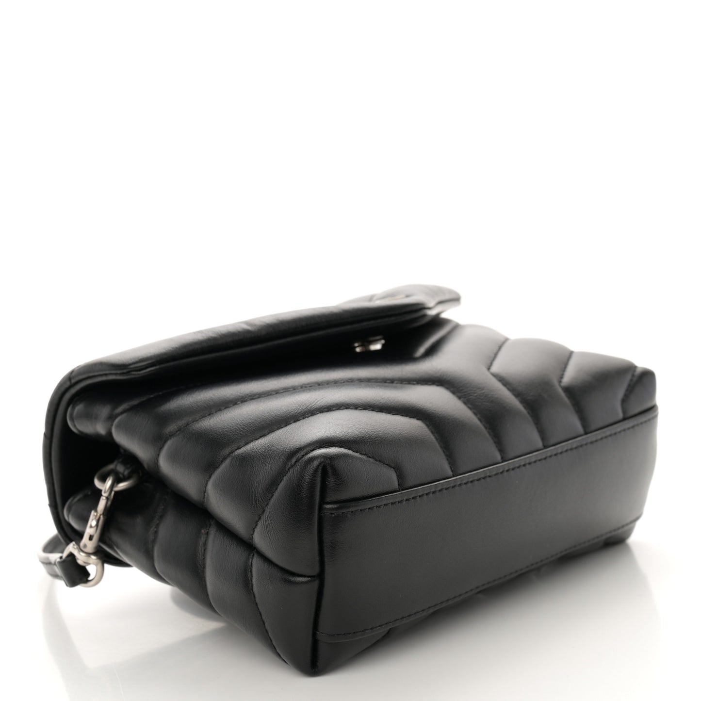 Calfskin Y Quilted Monogram Toy Loulou Crossbody Bag Black