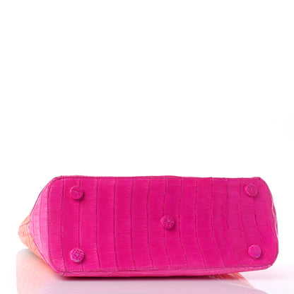 Nancy Gonzalez Crocodile Handbag Pink Orange White 4 of 9
