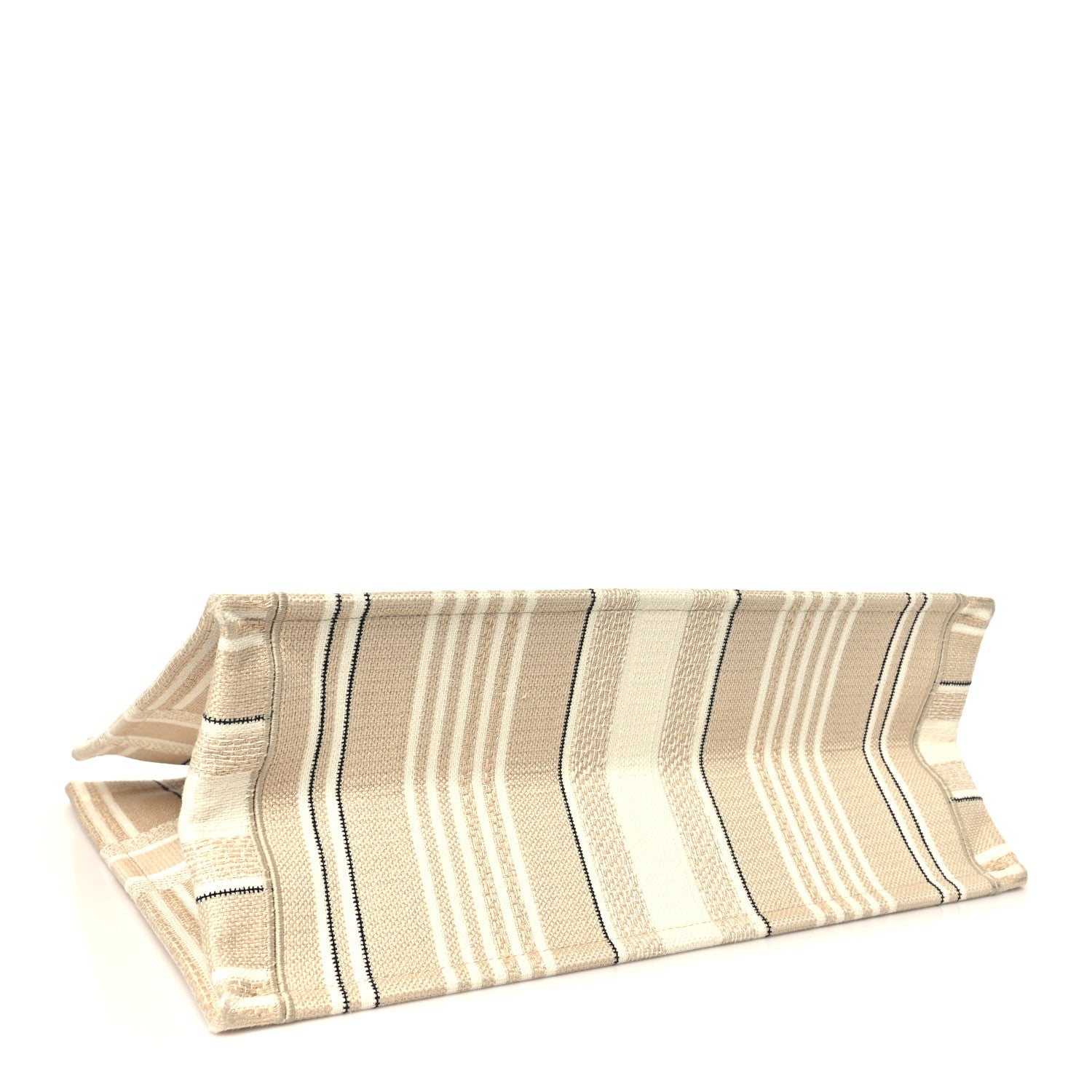 Christian Dior Canvas Embroidered Large Stripes Book Tote Beige 3 of 9