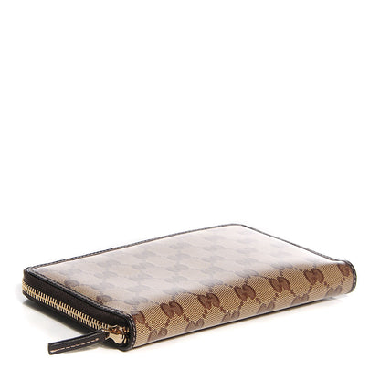 Gucci Crystal Monogram Zip Around Travel Wallet Beige Brown 4 of 8