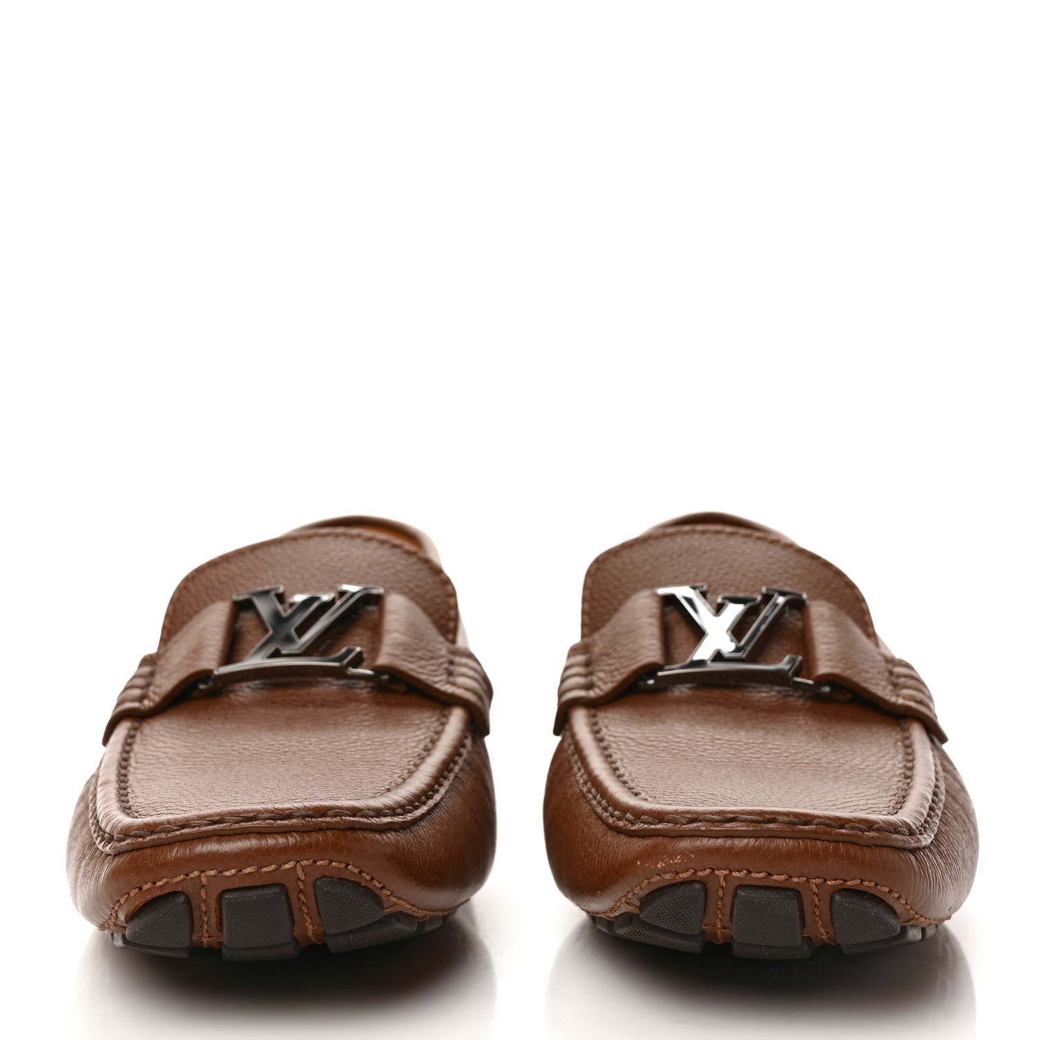 Louis Vuitton Calfskin Mens Monte Carlo Car Shoe Moccasin Loafers 8.5 Brown 2 of 8