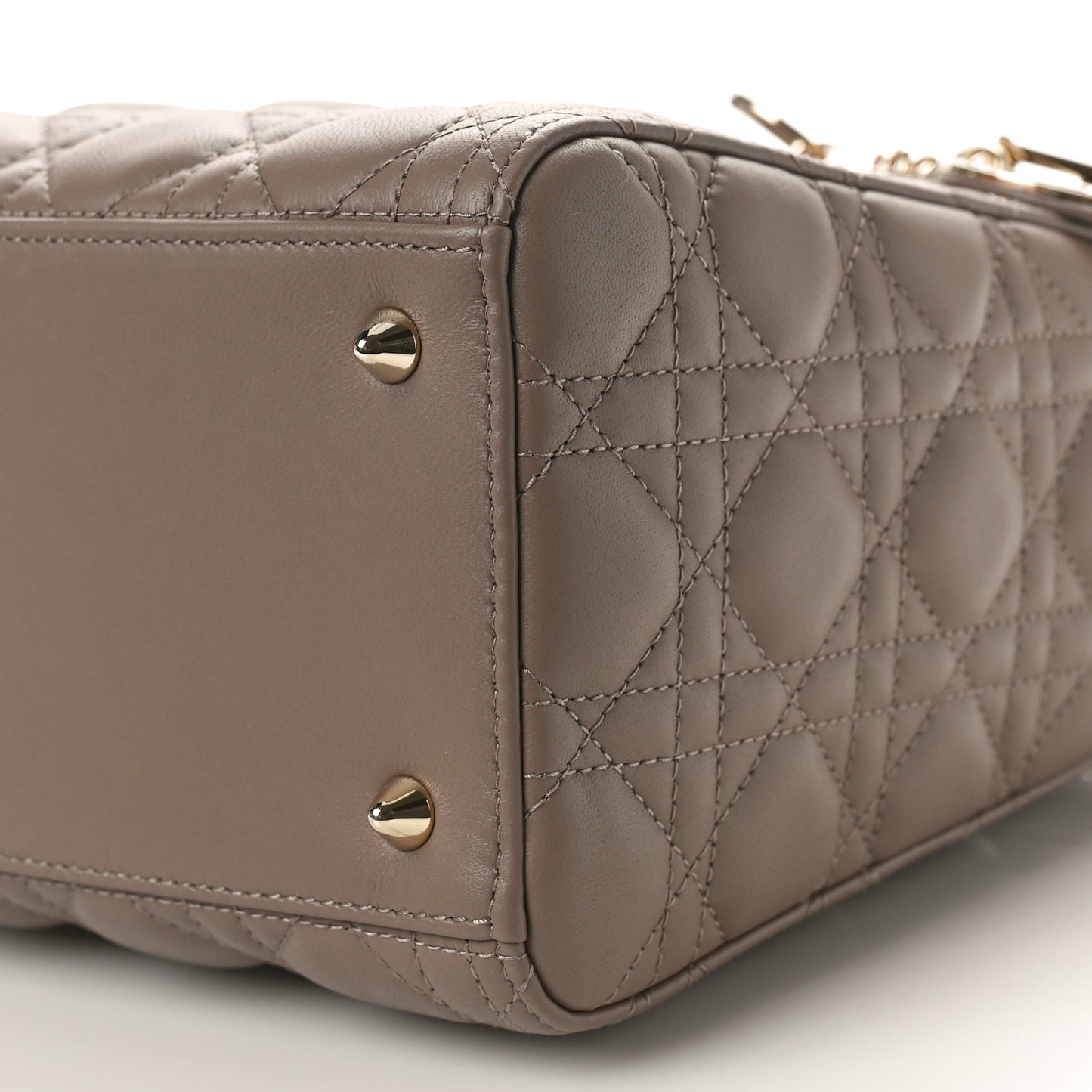 Lambskin Cannage Medium Lady Dior Warm Taupe