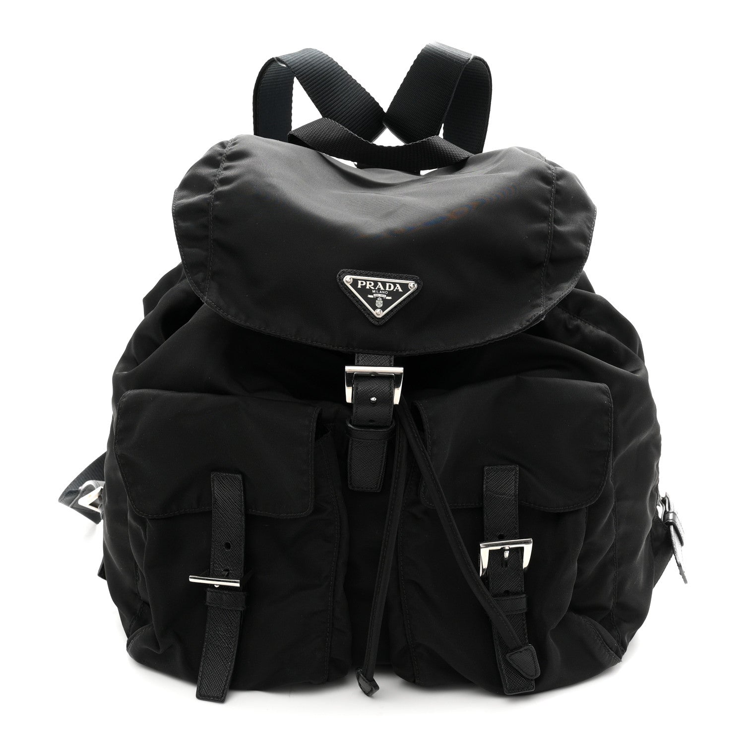 Prada Re-Nylon Vela Saffiano Medium Backpack  Black 1 of 11