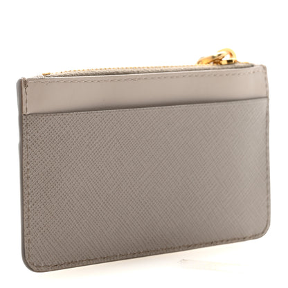 Prada Saffiano City Calf Coin Case Card Holder Argilla Pomice 3 of 7