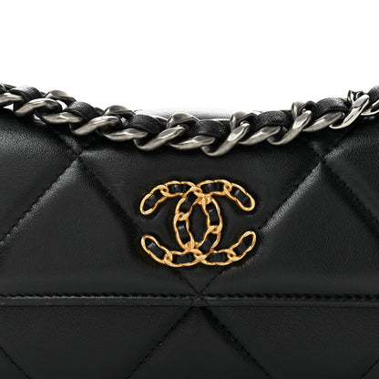 Chanel Lambskin Quilted Chanel 19 Clutch With Chain Black 8 of 11
