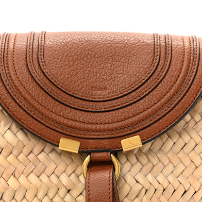 Chloe Raffia Calfskin Marcie Basket Tan 7 of 9