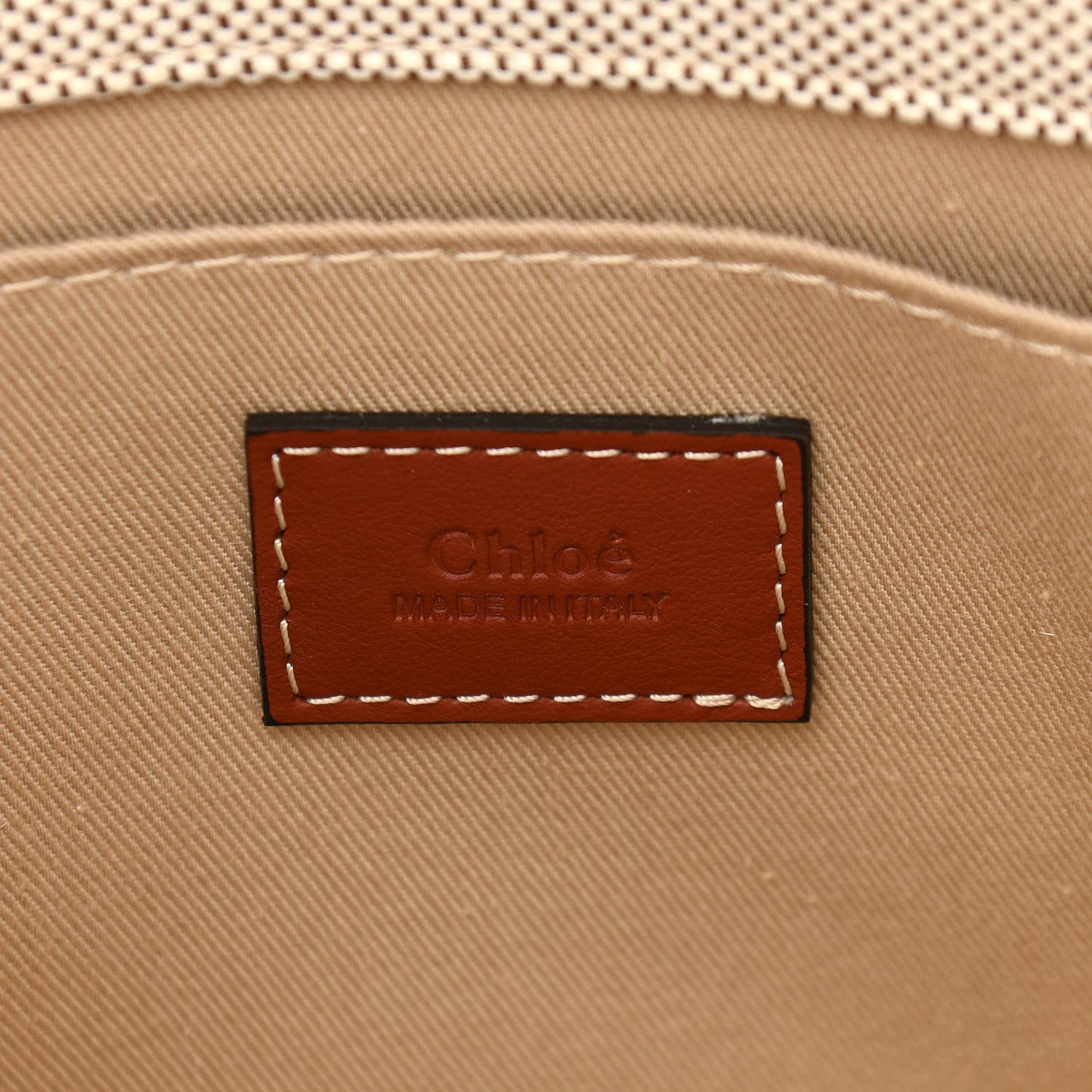 Cotton Calfskin Small Woody Ribbon Tote White Brown