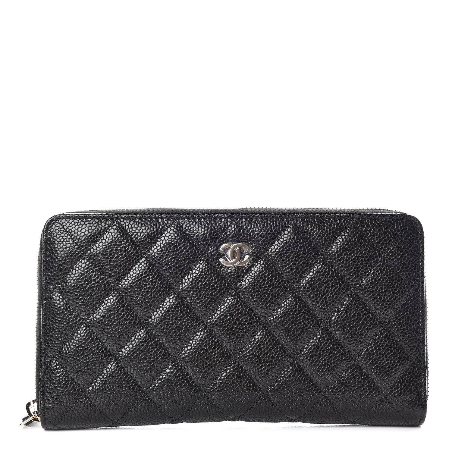 Chanel Caviar Quilted Large Zip Around Organizer Wallet Black 1 of 11