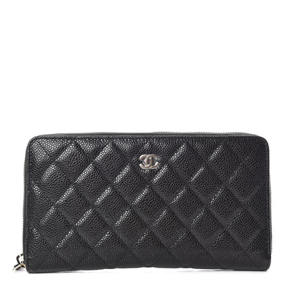 Chanel Caviar Quilted Large Zip Around Organizer Wallet Black 1 of 11