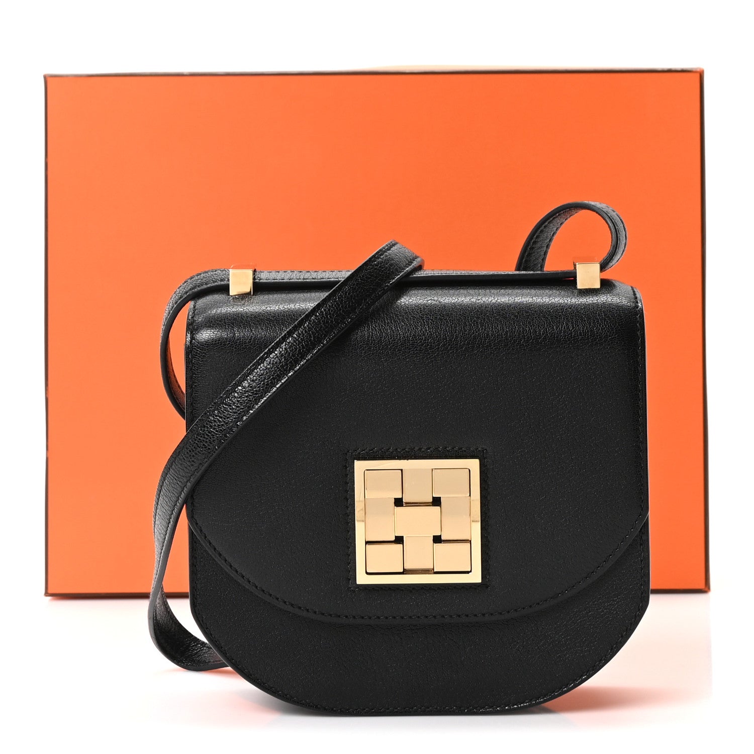 Hermes Chevre Mysore Mosaique Au 24-17 Black 1869500 – FASHIONPHILE