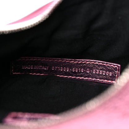 Balenciaga Metallic Agneau Arena Crystal Le Cagole Shoulder Bag XS Met Pink 7 of 9