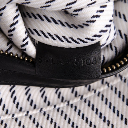Celine Cotton Canvas Striped Medium Phantom Luggage White Navy 8 of 8