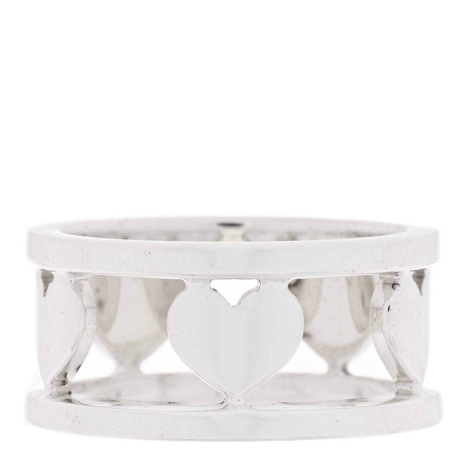 Tiffany Sterling Silver Heart Stencil Band Ring 47 4.25 1 of 4