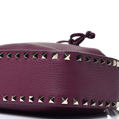 Valentino Garavani Alce Printed Calfskin Rockstud Bucket Bag Garnet 9 of 9