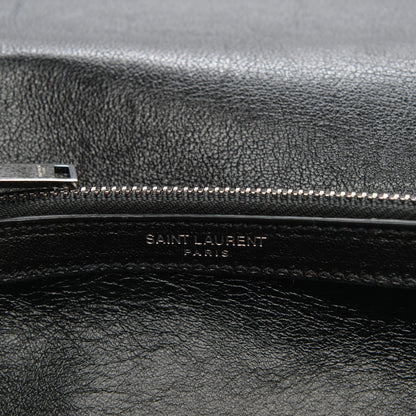 Saint Laurent Sheepskin Matelasse Chevron Monogram Medium College Bag Black 7 of 8