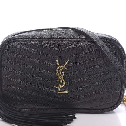 Saint Laurent Grain De Poudre Matelasse Monogram Mini Lou Camera Bag Black 10 of 11