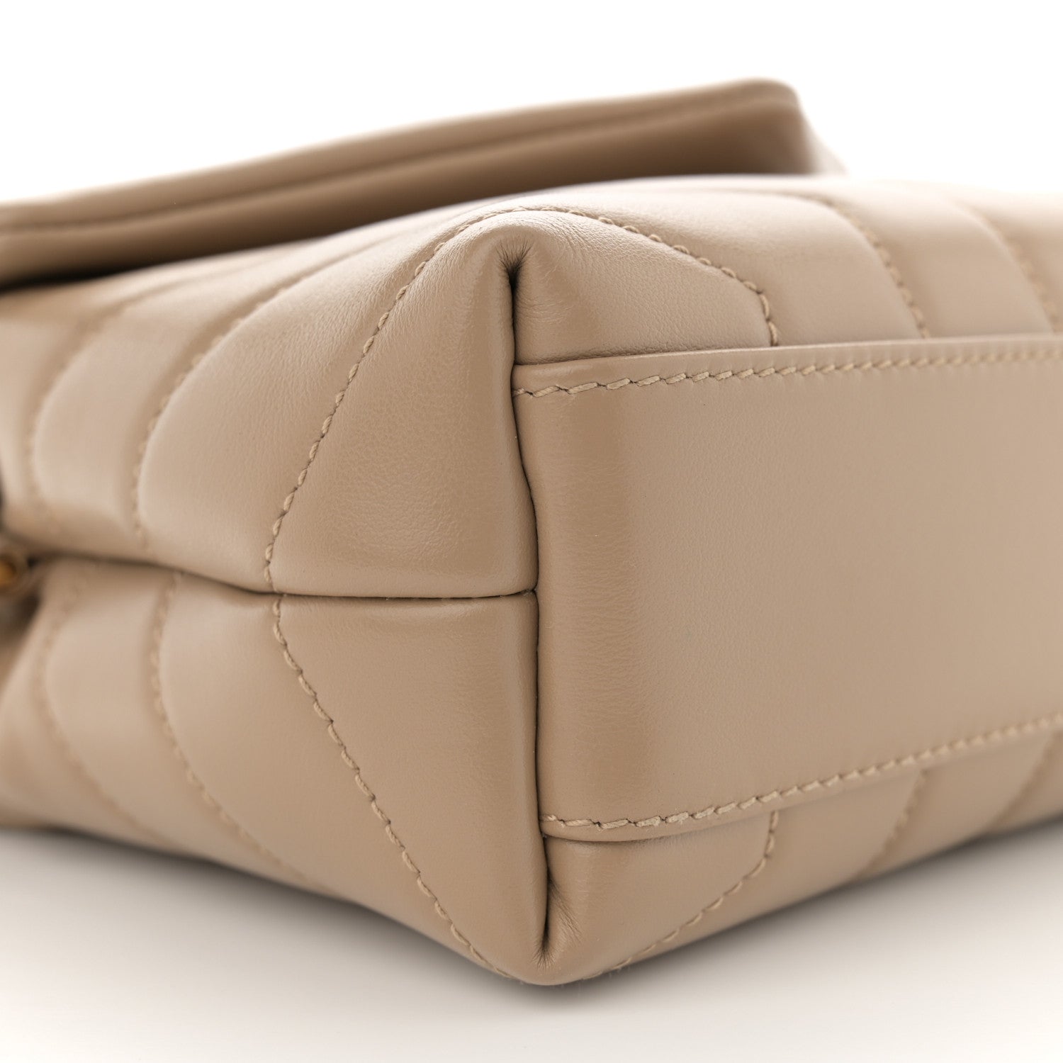 Saint Laurent Calfskin Y Quilted Monogram Toy Loulou Crossbody Bag Latte 9 of 12
