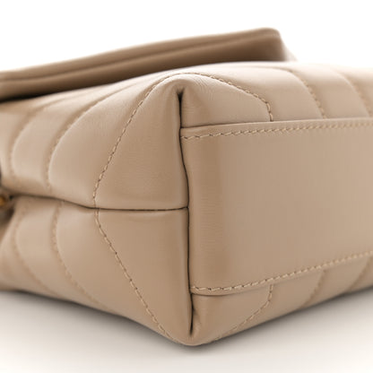 Saint Laurent Calfskin Y Quilted Monogram Toy Loulou Crossbody Bag Latte 9 of 12