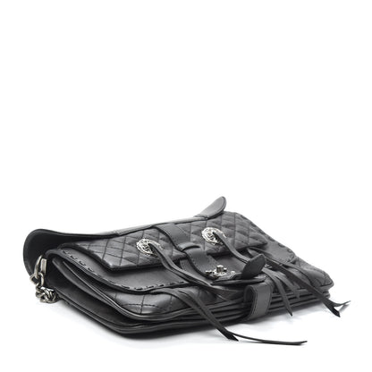 Chanel Calfskin Quilted Dallas Saddle Bag Black 4 of 10