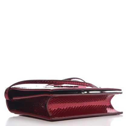 Saint Laurent Metallic Snakeskin Monogram Toy Kate Strap Wallet Cherry 4 of 7