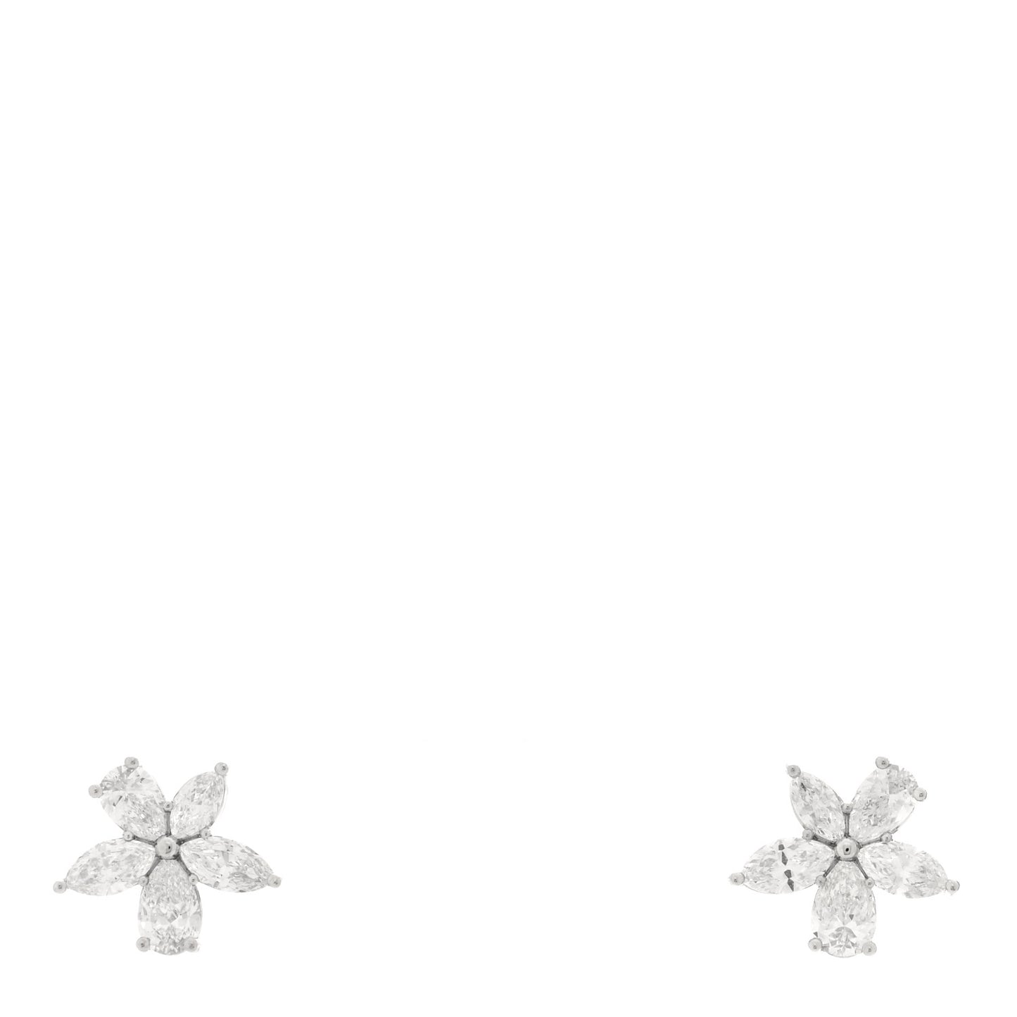 Platinum Diamond Large Victoria Mixed Cluster Earrings