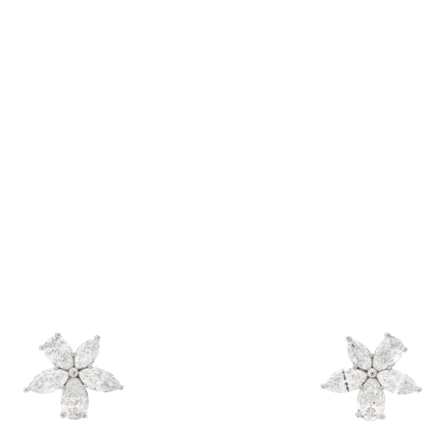 Tiffany Platinum Diamond Large Victoria Mixed Cluster Earrings 1 of 5