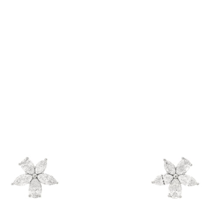 Tiffany Platinum Diamond Large Victoria Mixed Cluster Earrings 1 of 5