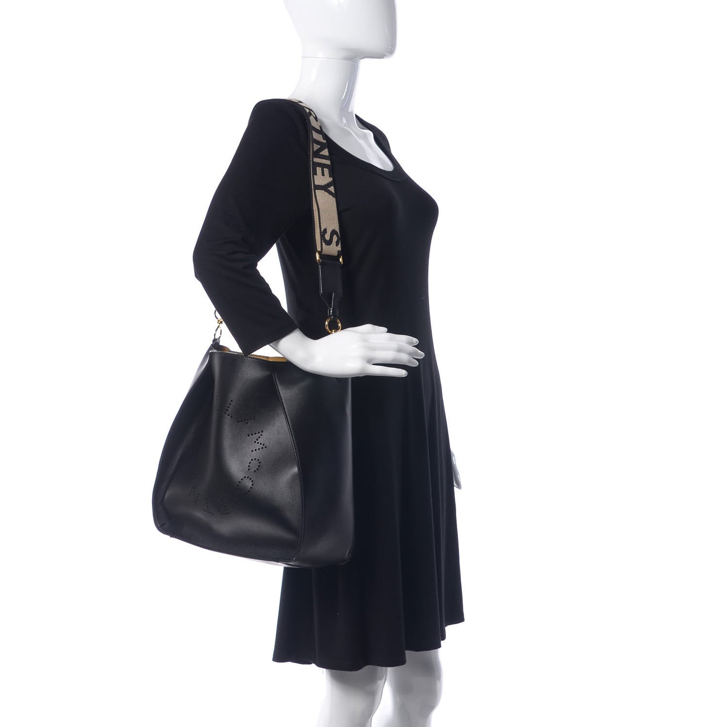 Eco Alter Nappa Perforated Shoulder Bag Black