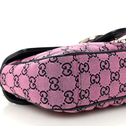Gucci Monogram Multicolor Matelasse Diagonal Small GG Marmont Shoulder Bag Pink Blue 9 of 10