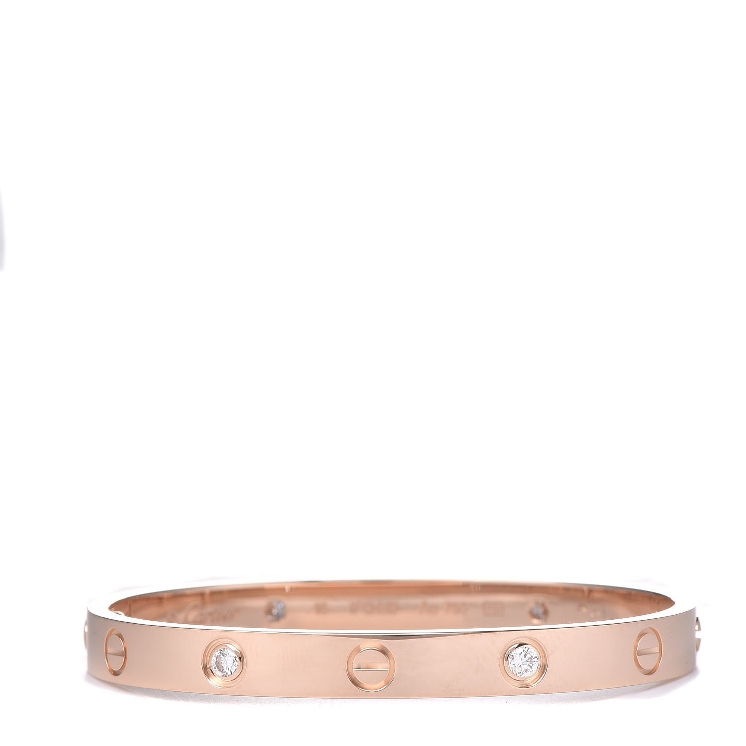 Cartier 18K Pink Gold 4 Diamond LOVE Bracelet 16 3 of 7