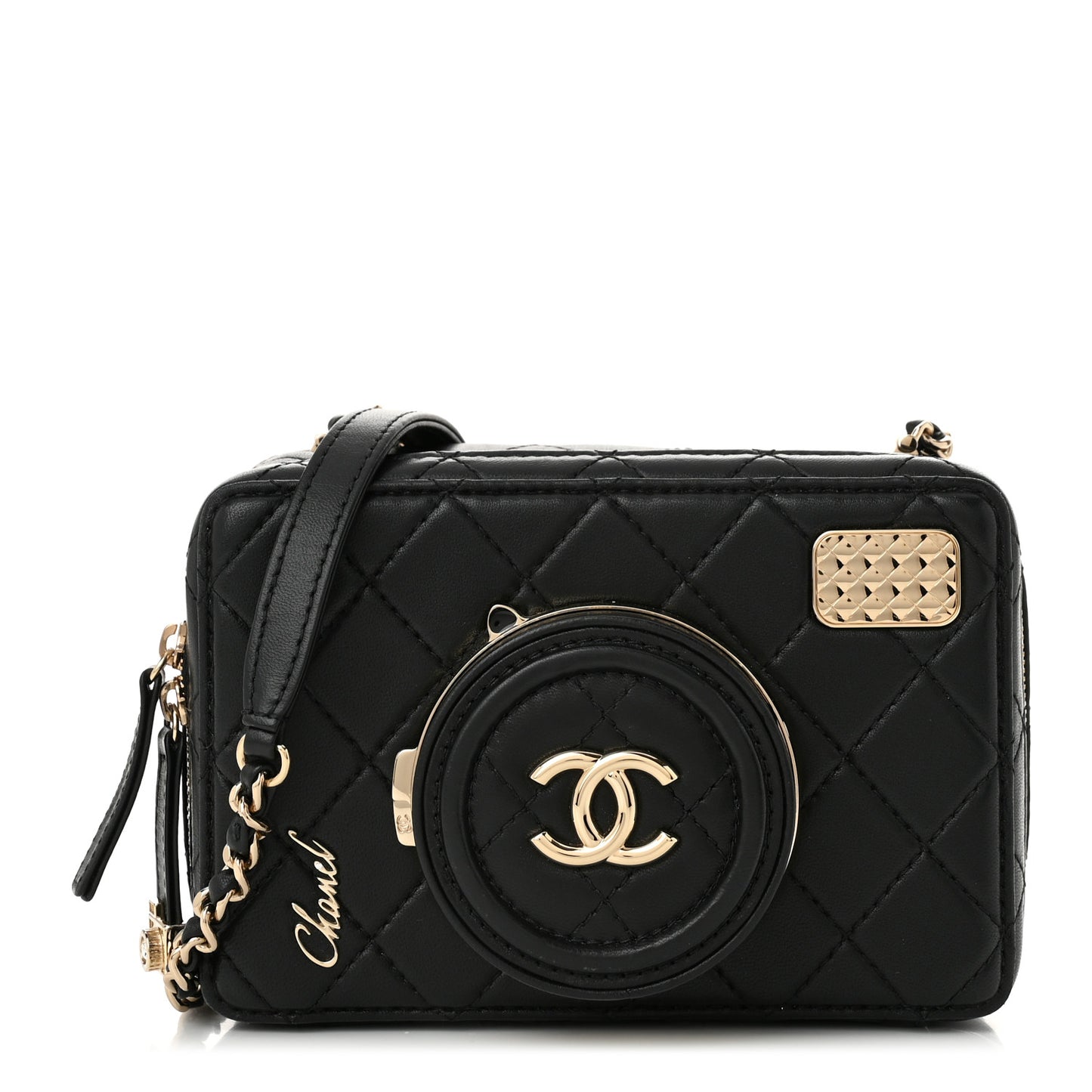 Lambskin Quilted Coco Click Bag Black