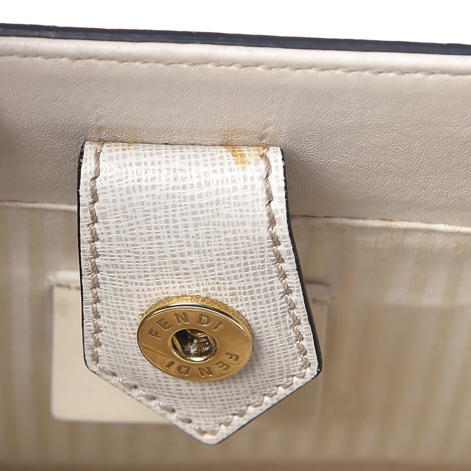 Fendi Vitello Elite Flamingo Petite 2Jours Tote Latte Bianco 11 of 13