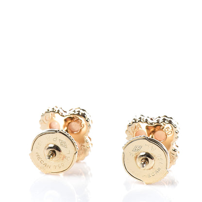 Van Cleef & Arpels 18K Yellow Gold Mother of Pearl Sweet Alhambra Earrings 3 of 5