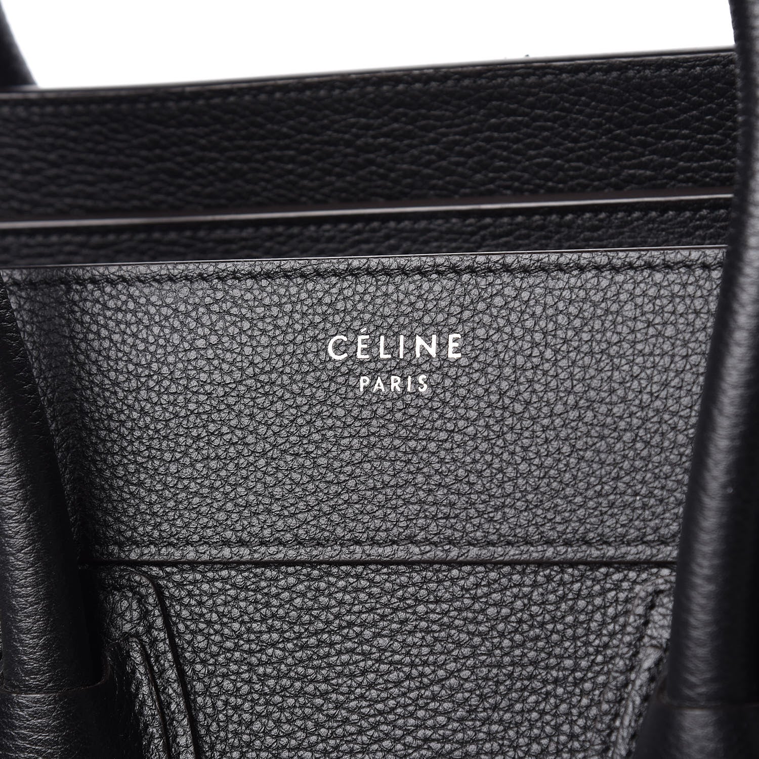 Celine Drummed Calfskin Mini Luggage Black 8 of 13