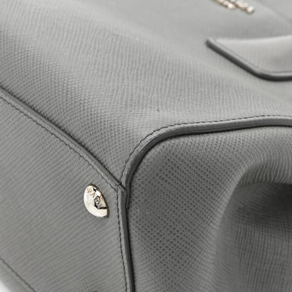 Prada Saffiano Cuir Double Zip Frame Tote Marmo 14 of 17