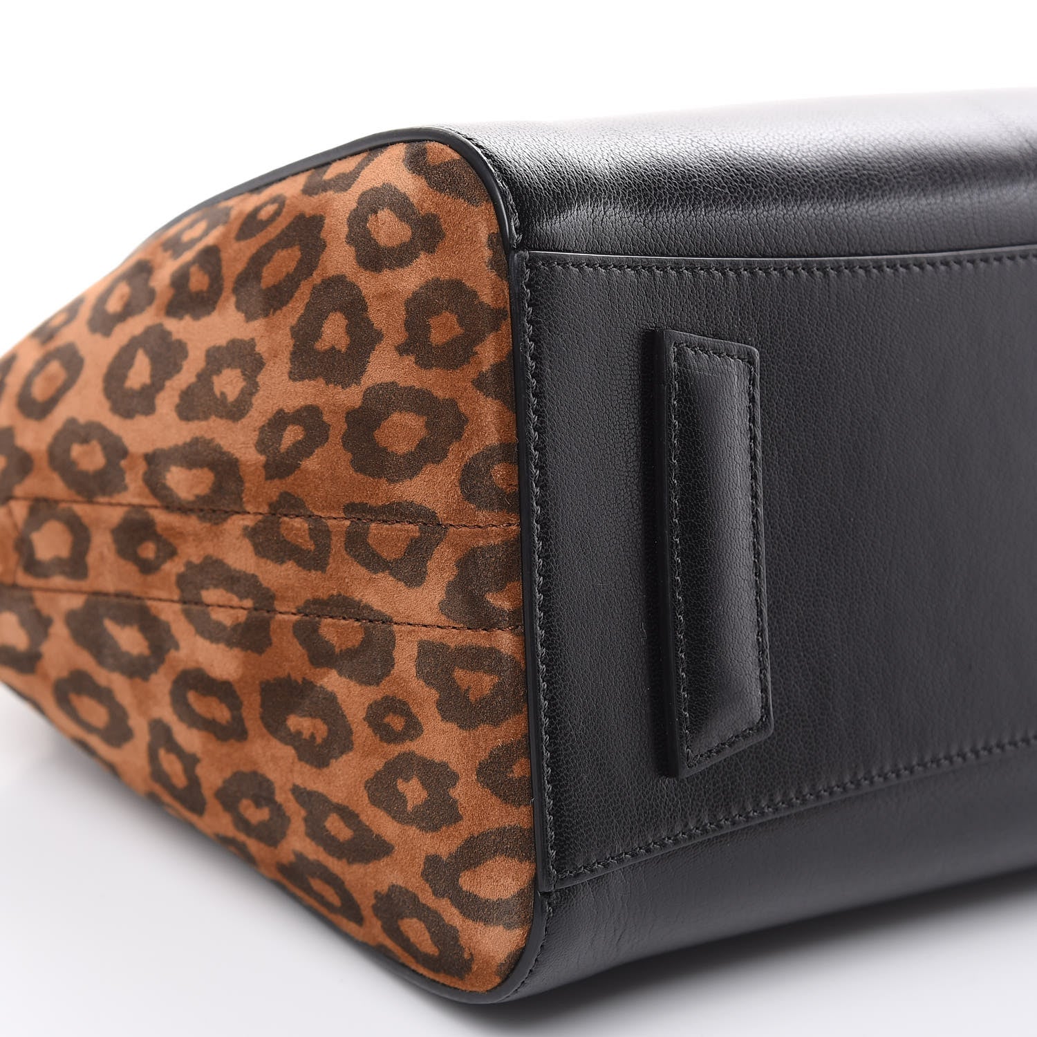 Givenchy Goatskin Suede Leopard Print Small Antigona Black Chestnut 10 of 13