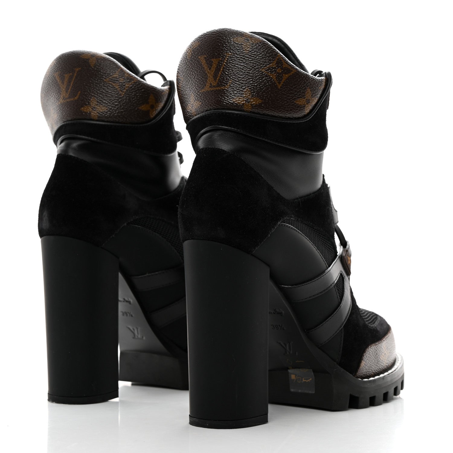 Louis Vuitton Suede Calfskin Monogram Star Trail Ankle Boots 39.5 Black 4 of 7
