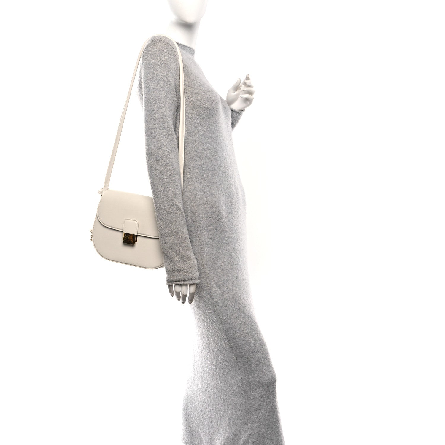 Bottega Veneta Calfskin Small Desiree Crossbody Bag Chalk Chalk 2 of 12