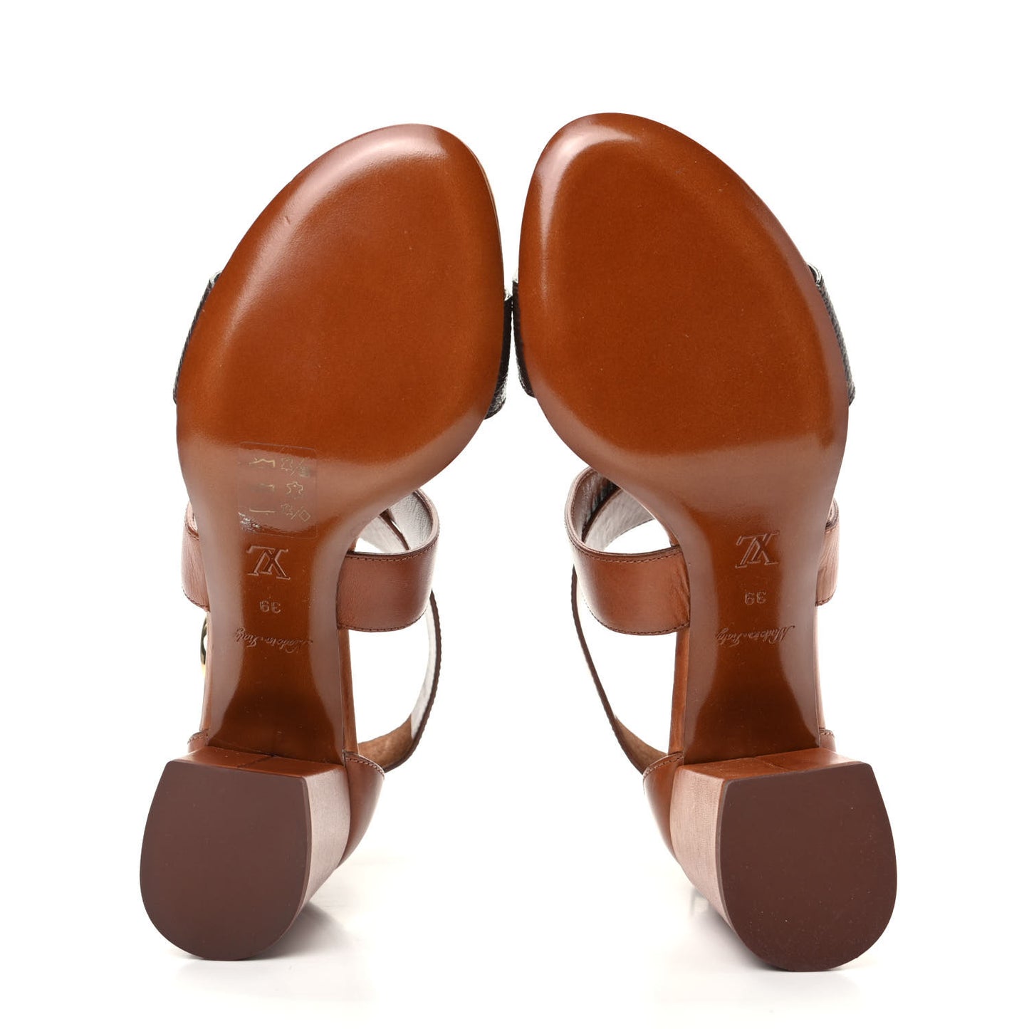 Calfskin Monogram Horizon Sandals 39 Cognac Brown
