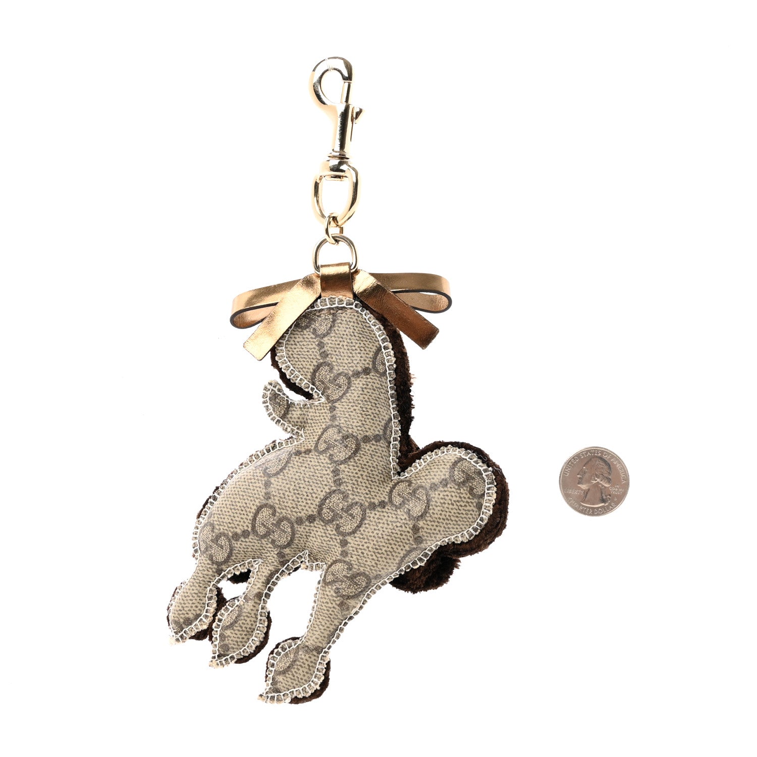 Gucci GG Supreme Monogram Lulu French Poodle Bag Charm Brown 2 of 6