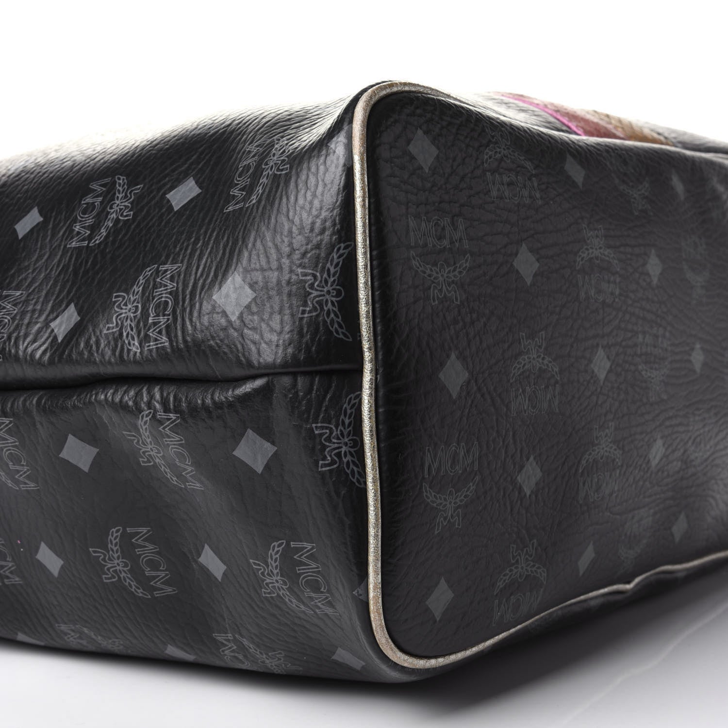 MCM Visetos Striped Munich Lion Tote Black 10 of 13