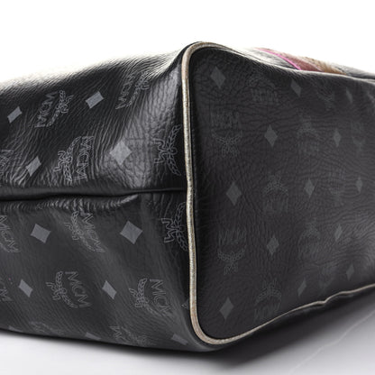MCM Visetos Striped Munich Lion Tote Black 10 of 13