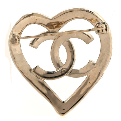Chanel Metal CC Heart Coco In Love Brooch Gold 3 of 6