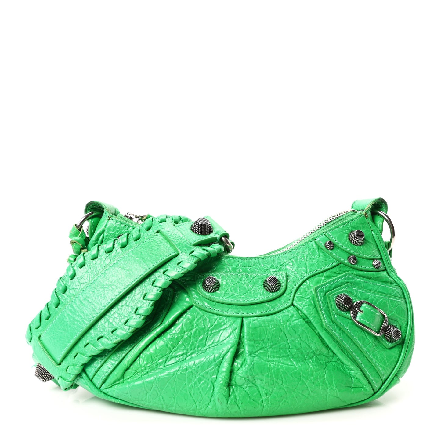 Agneau Arena Le Cagole Shoulder Bag XS Vivid Green